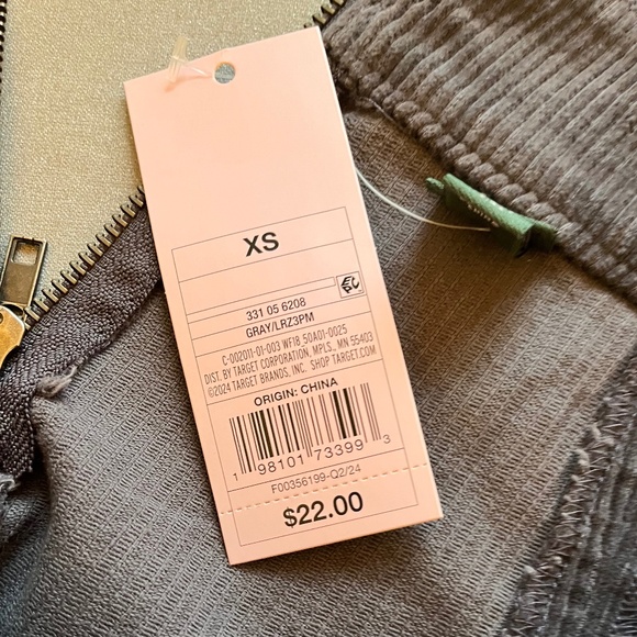 Wild Fable Gray Corduroy Mini Skirt Cargo Pockets Size XS NWT - Picture 5 of 7